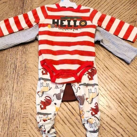3-6 month boys 3 picce pj set NWT - Picture 1 of 7